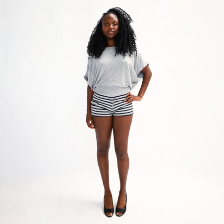 Short rayé à poche
