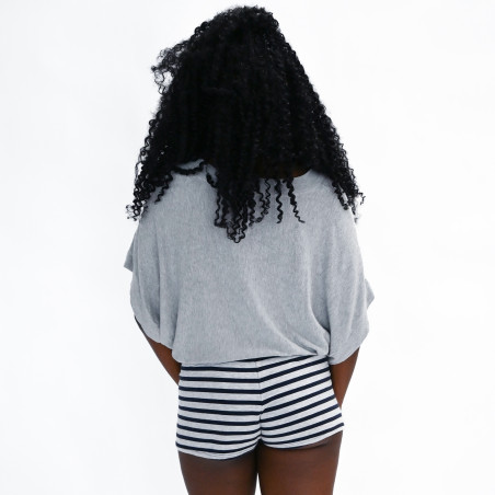 Short rayé à poche