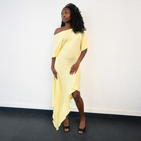 Robe asymétrique jaune