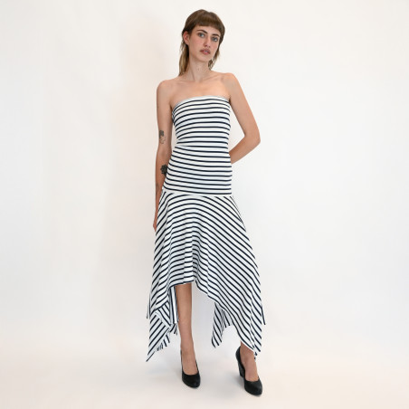 Robe bustier rayée
