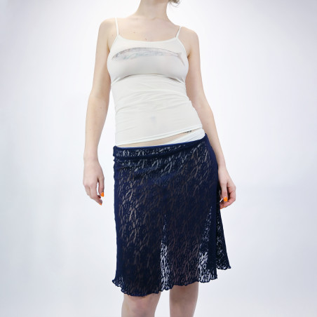 Jupe en dentelle bleu marine