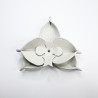 Orchidée en cuir Blanche