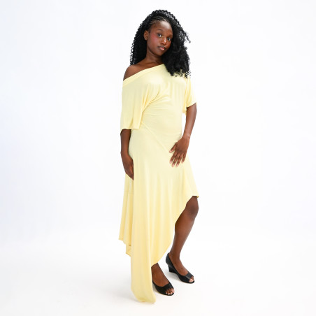 Robe asymétrique jaune