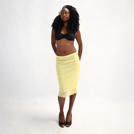 Jupe en mesh couleur citron
